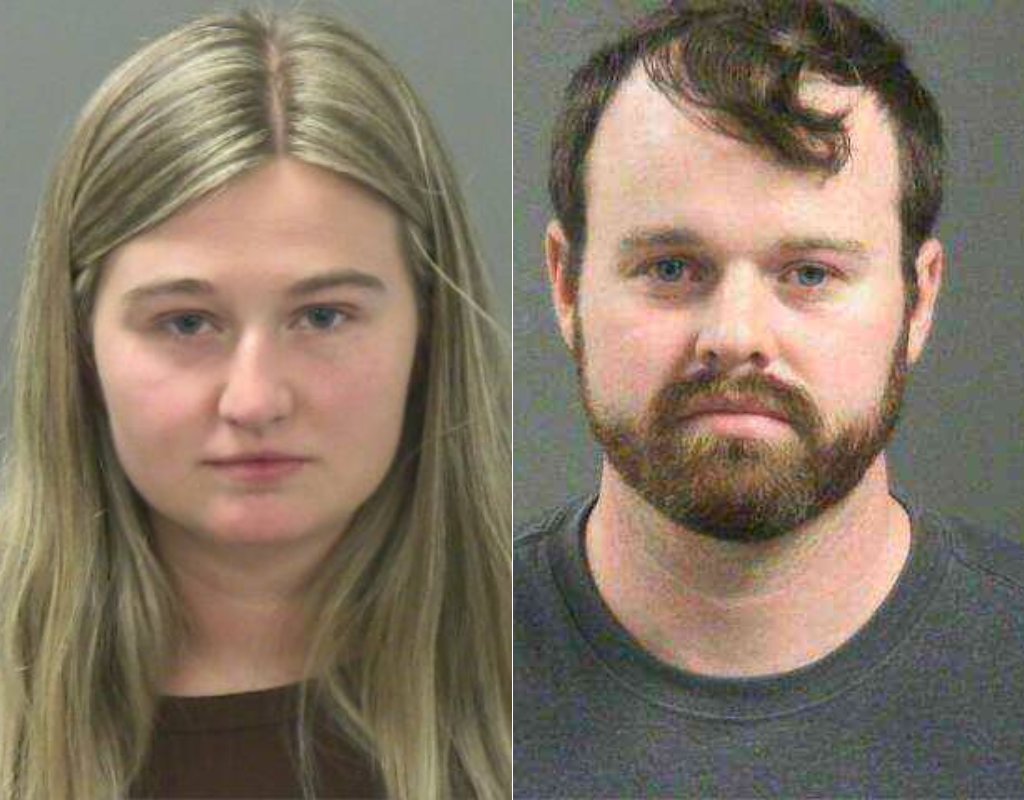 Left: Kendra Duggar, 27 Right: Her husband Joseph Duggar, 31. Joseph was arrested on March 18, 2026 on child molestation charges.