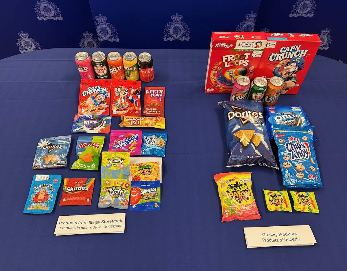 A photo, provided by Nova Scotia RCMP, of some of the cannabis products seized by police.