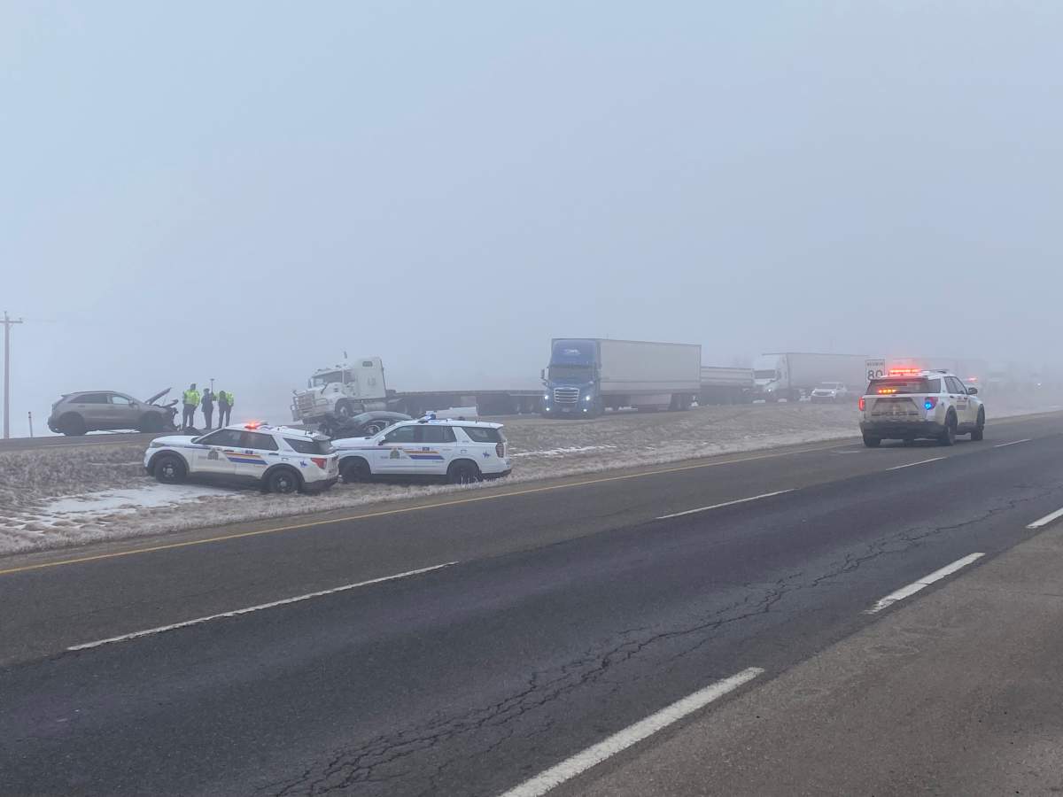 RCMP warned that westbound lanes of the Trans-Canada Highway would be shut down for several hours following a 'very serious crash' just east of Calgary on Wednesday morning.