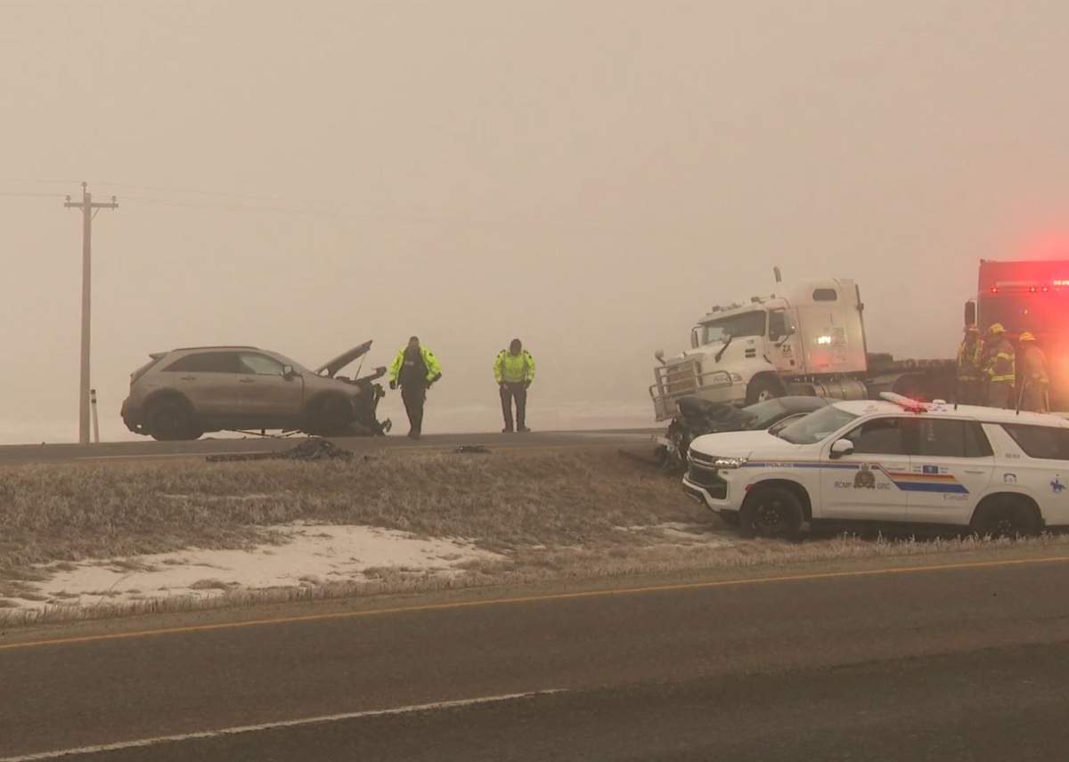 RCMP confirm officers were called out to Highway 1, near the intersection Range Road 284, around 6:30 a.m., for reports of "a very serious crash."