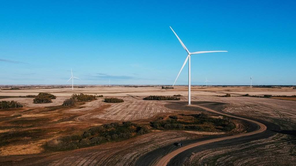 The Bekevar Wind Facility near Kipling, Sask., is pictured in this undated photo. The project was built in November 2024 and received some complaints from community members. Another wind farm, called the Seven Stars Energy Project, is proposed to be built near Weyburn, Sask., and has received intense pushback. THE CANADIAN PRESS/Handout - SaskPower (Mandatory Credit).