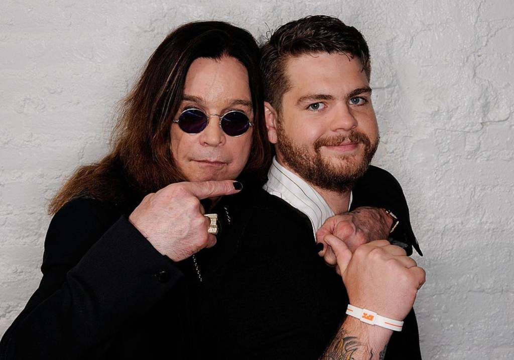 (L-R) Ozzy Osbourne and son, producer Jack Osbourne visit the Tribeca Film Festival 2011 portrait studio on April 25, 2011 in New York City.