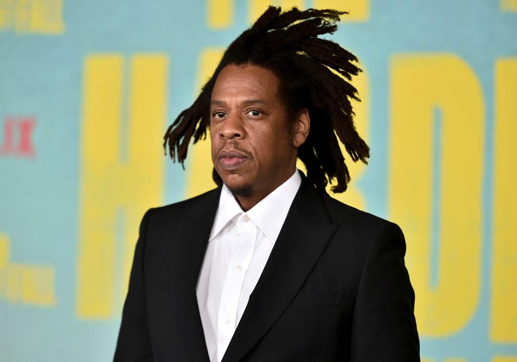 Jay-Z arrives at a special screening of 'The Harder They Fall' on Wednesday, Oct. 13, 2021, at the Shrine in Los Angeles.