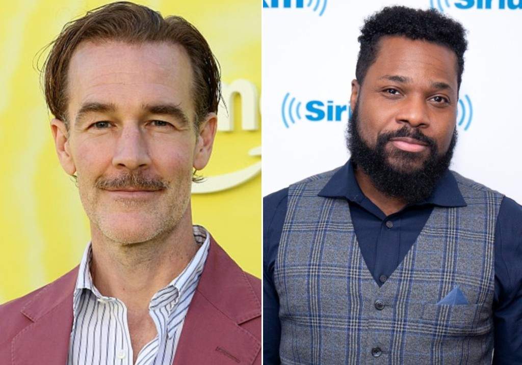 (L-R:) James Van Der Beek attends the Los Angeles premiere of the Prime video series 'Overcompensating' at Hollywood Palladium on May 14, 2025, in Los Angeles, Calif., and Malcolm-Jamal Warner visits SiriusXM Studios on June 11, 2024, in New York City.