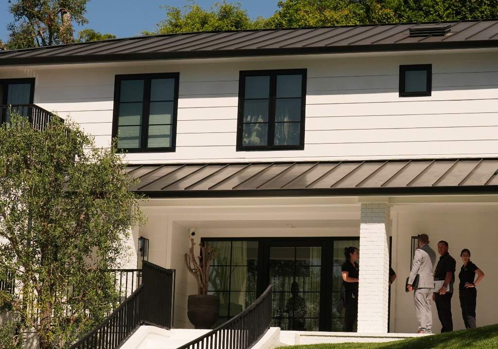 The exterior of Rihanna's residence is shown Monday, March 9, 2026, in Beverly Hills, Calif.
