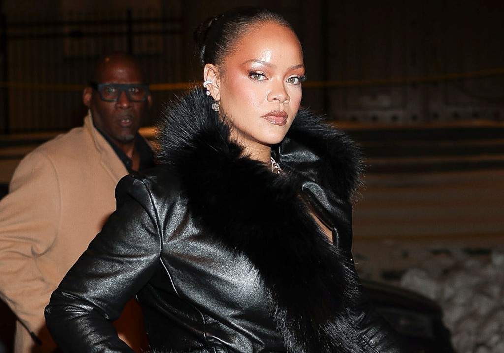Rihanna is seen in Lower Manhattan on February 13, 2026 in New York City.