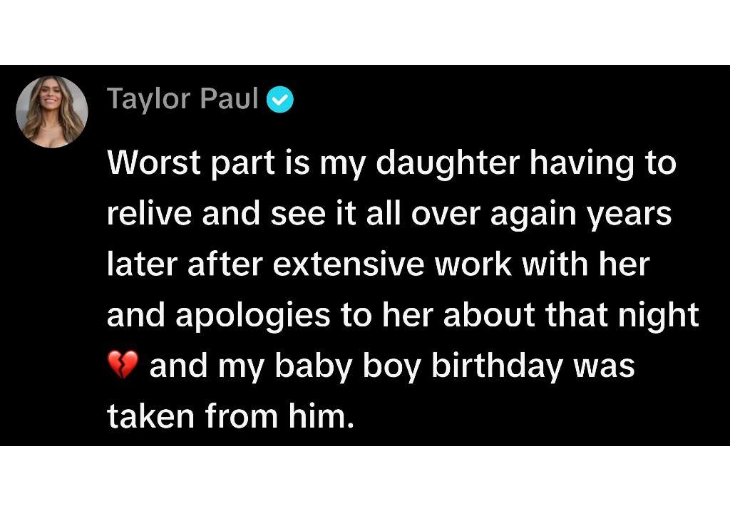 A screenshot of Taylor Frankie Paul's comment on TikTok.