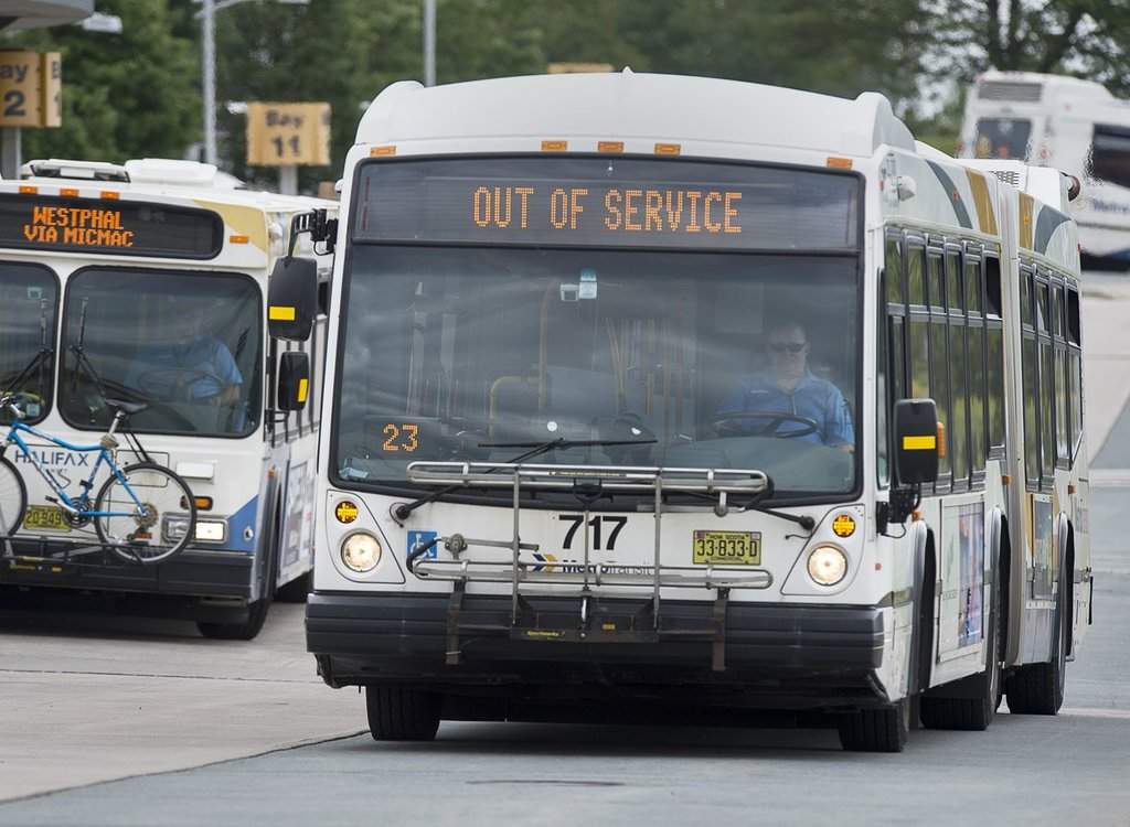 A transit researcher says that to manage declining ridership and labour challenges in public transportation, Canadian cities should be nimble and prioritize service to sustain and strengthen transit systems. A Halifax Transit bus arrives at a terminal in Dartmouth, N.S. on Wednesday, July 17, 2019. 