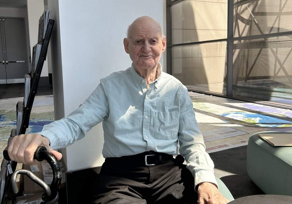 One-hundred-year-old Roy Allen at the Rogers Centre in Ottawa on Monday, April 20, 2026. 