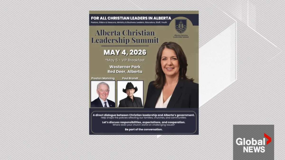 Alberta faith leaders oppose premier’s upcoming speech at Christian summit - image