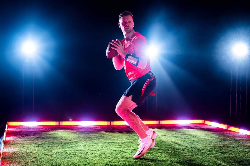 Former CFL player Michael O'Connor, a flag football quarterback on the Canadian men's national team, is pictured in this handout photo, in Hamilton, Ont., on Wednesday, April 1, 2026. THE CANADIAN PRESS/Handout - CFL, Mark Blinch (Mandatory Credit).