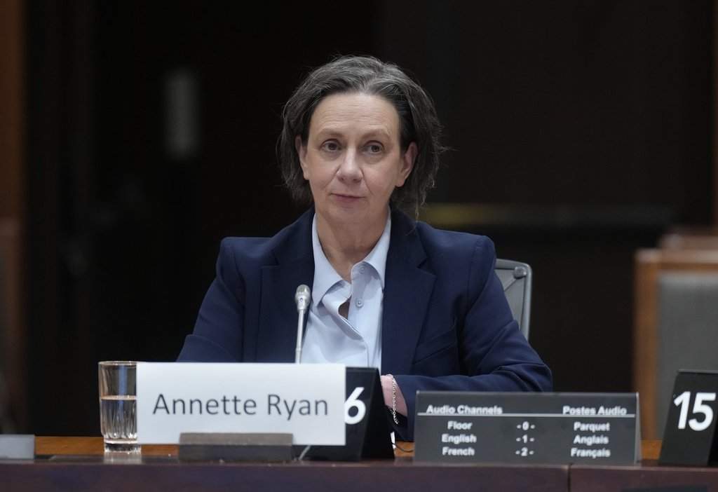 Parliamentary Budget Officer nominee Annette Ryan appears before the Standing Committee on Finance in Ottawa, Monday, March 23, 2026. THE CANADIAN PRESS/Adrian Wyld.