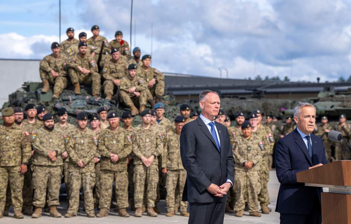 PM Carney addresses Canadian troops in Latvia