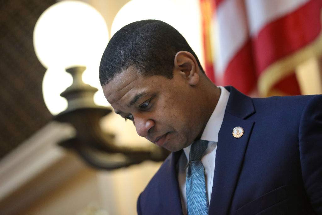 FILE: Virginia Lt. Governor Justin Fairfax presides over the Senate at the Virginia State Capitol, February 7, 2019 in Richmond, Virginia.