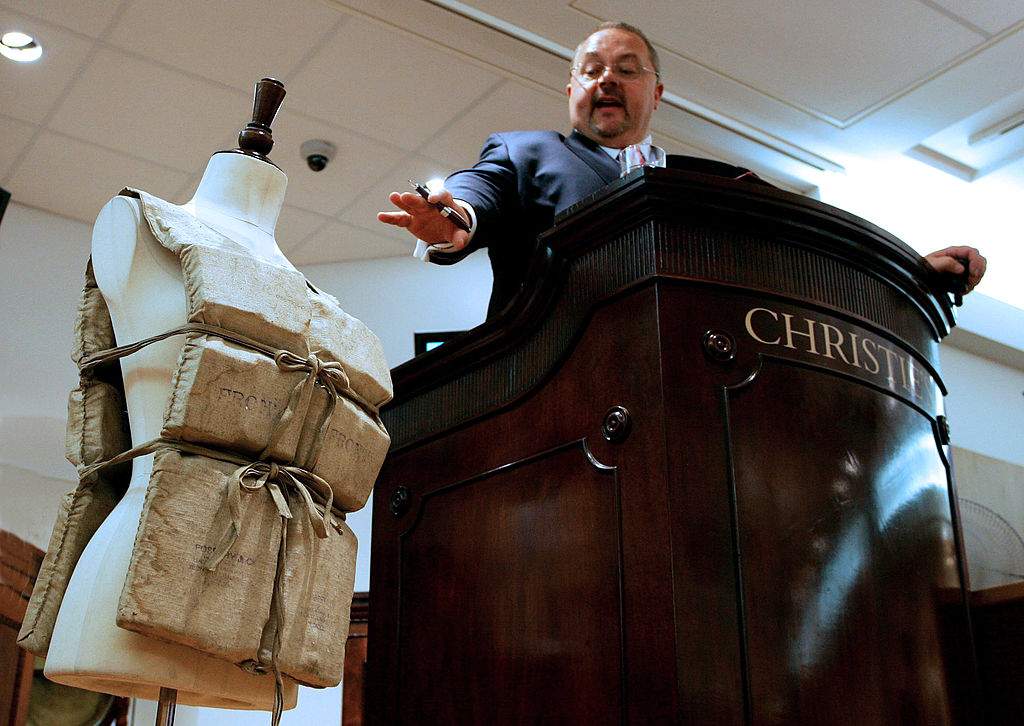 FILE: A life preserver from the doomed ship Titanic, worn by surviving passenger Laura Mabel Francatelli, is sold at a Christie's auction for a £50,000 hammer price in South Kensington, London, UK, Wednesday, May 16, 2007.