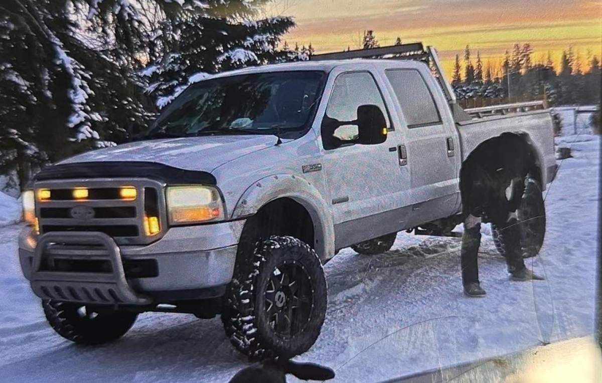 RCMP are asking the public to keep an eye out for a 2005 Ford F350 Crew Cab with B.C. license plate number SY7996.