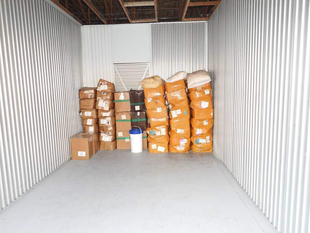 A look inside one of the storage lockers used in the drug operation.