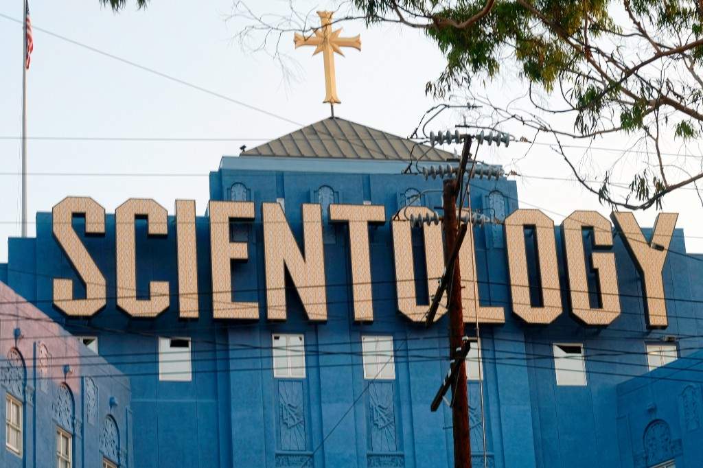 This Aug. 25, 2016, photo shows the Scientology Cross perched atop the Church of Scientology in Los Angeles.