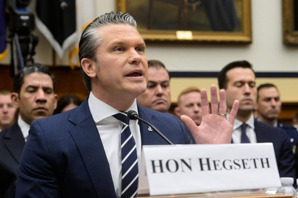 Secretary of Defense Pete Hegseth appears before a House Committee on Armed Services business meeting on the Department of Defense Fiscal Year 2027 on Capitol Hill, Wednesday, April 29, 2026, in Washington. (AP Photo/Rod Lamkey Jr.).