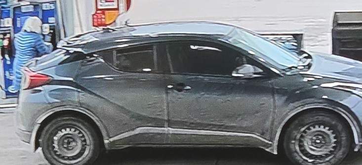 Diane Cooper is pictured filling her Toyota crossover with fuel in Stettler, Alta. on Apr. 6. Photo courtesy of Consort RCMP