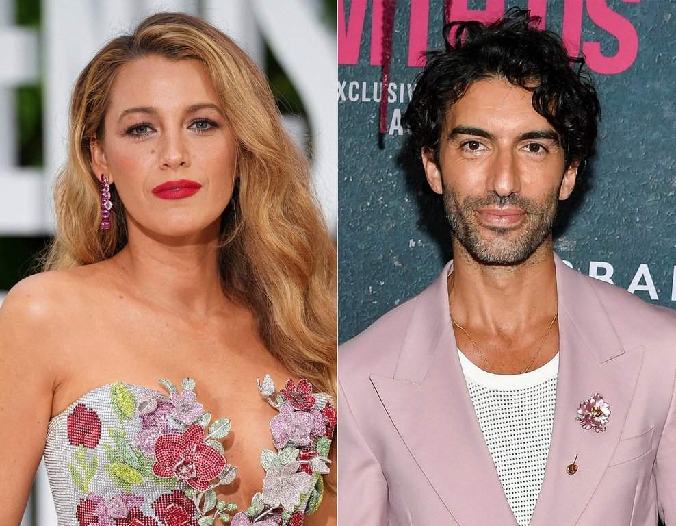 This combination of images shows Blake Lively at the London screening of the film "It 'Ends With Us" on Aug. 8, 2024, left, and Justin Baldoni at the world premiere of the film in New York on Aug. 6, 2024. (AP Photo).