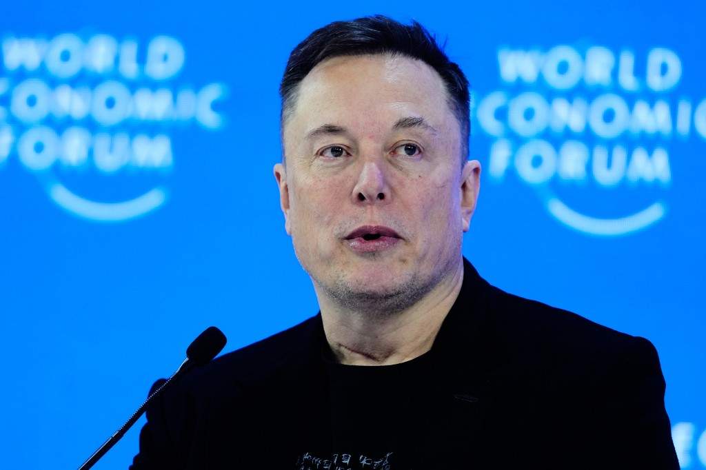 Elon Musk attends the Annual Meeting of the World Economic Forum in Davos, Switzerland, Thursday, Jan. 22, 2026.