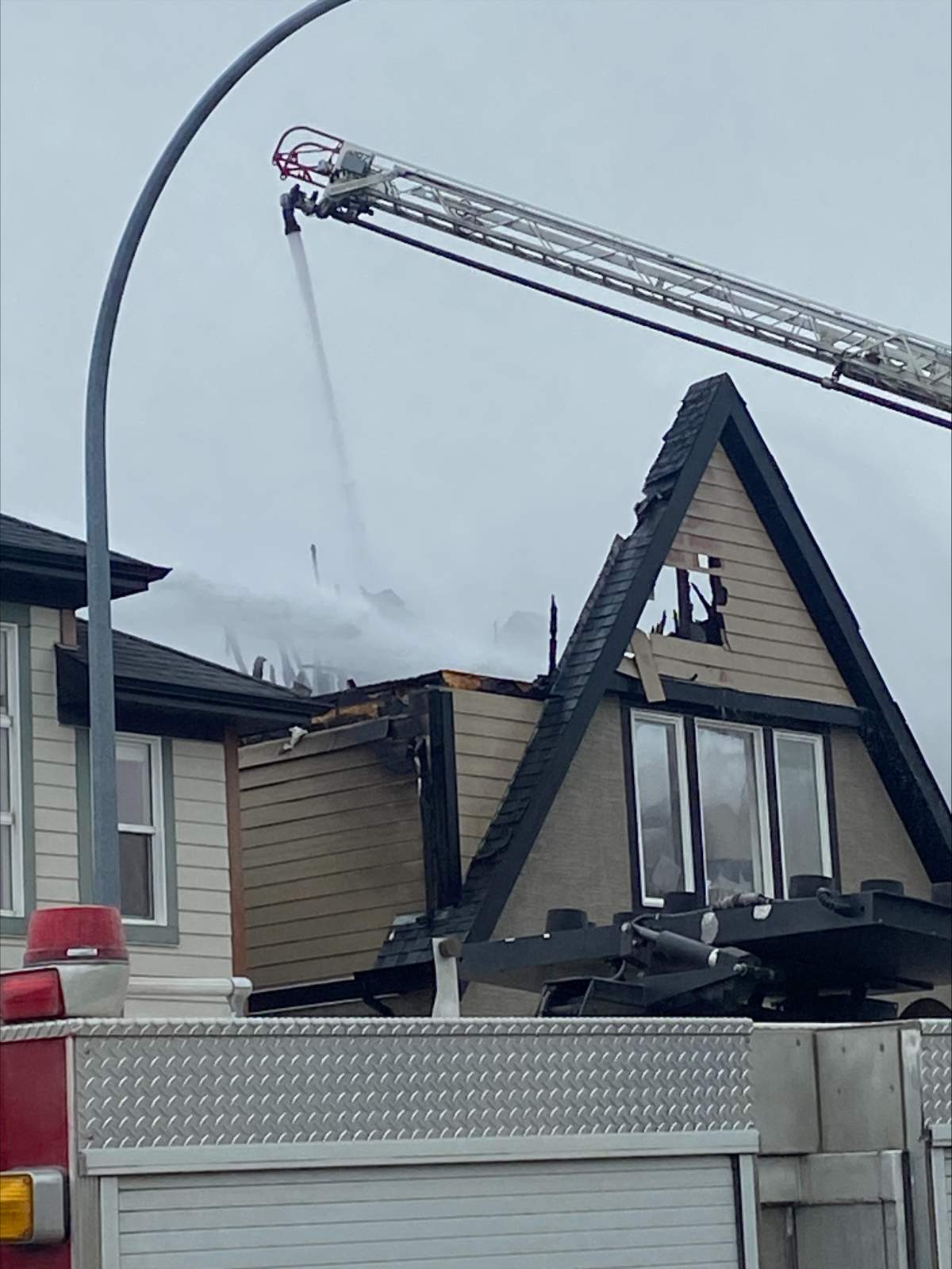 A house in the southeast Calgary community of Mahogany sustained extensive damage in a house fire that broke out shortly before noon on Friday.