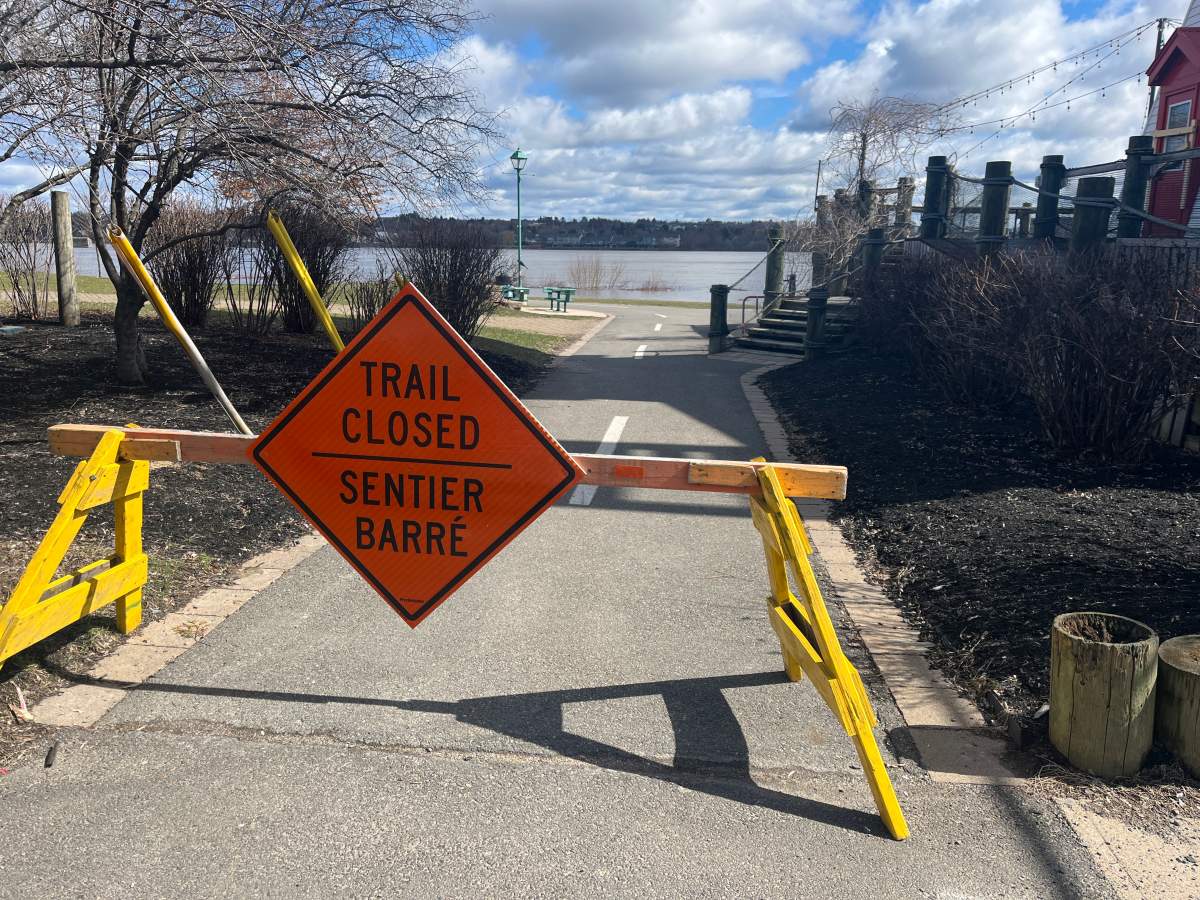 Water levels are on the rise along the Saint John River in Fredericton on April 20, 2026.