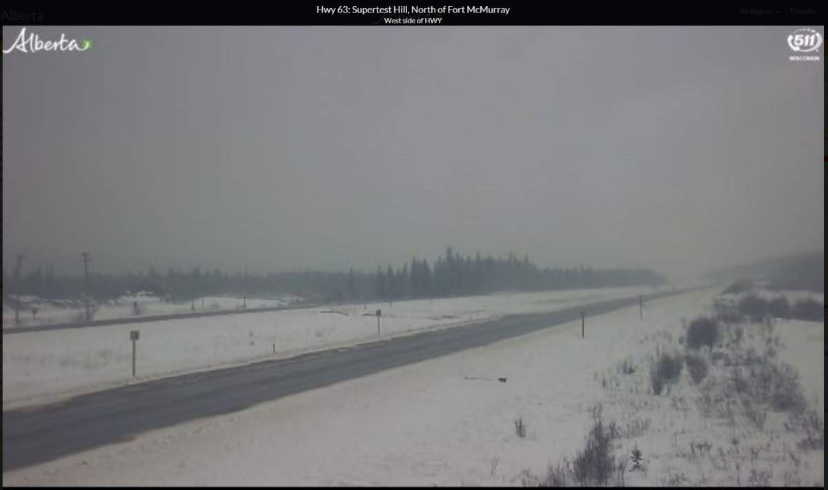 Several highways, including stretches of Highway 63 near Fort McMurray, have been shut down because of heavy snow and high winds and RCMP in eastern Alberta are warning motorists to avoid unnecessary travel.