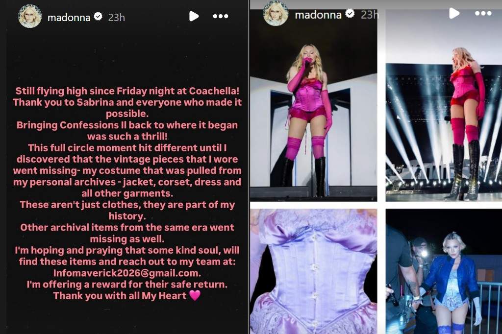 A screenshot of Madonna's Instagram Stories,