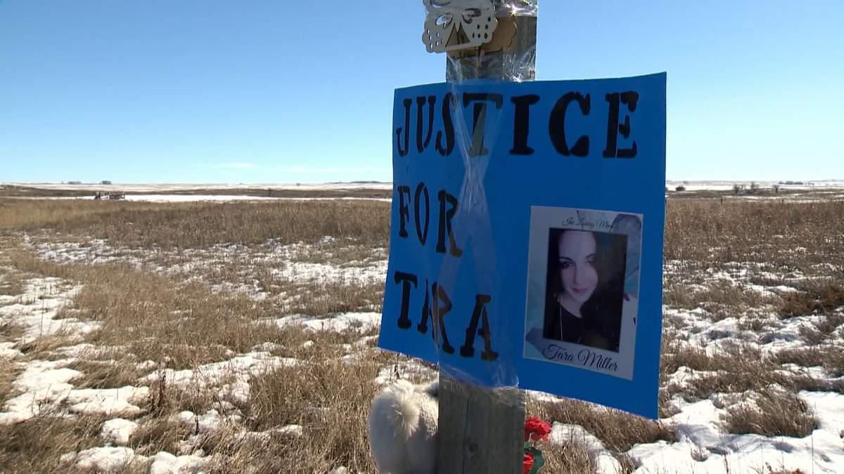 The trial began in Calgary on Monday for four people accused of killing a woman and dumping her body in a field near Okotoks in March 2023.