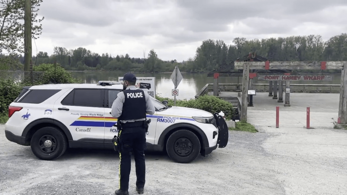 Maple Ridge RCMP on scene at the Port Haney on Monday morning.
