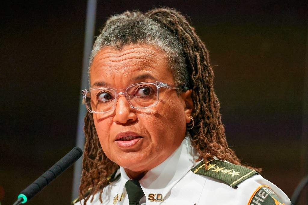 Sheriff Susan Hutson speaks at a City Council meeting following the escape of 10 inmates from the Orleans Parish Justice Center, at City Hall in New Orleans, May 20, 2025.