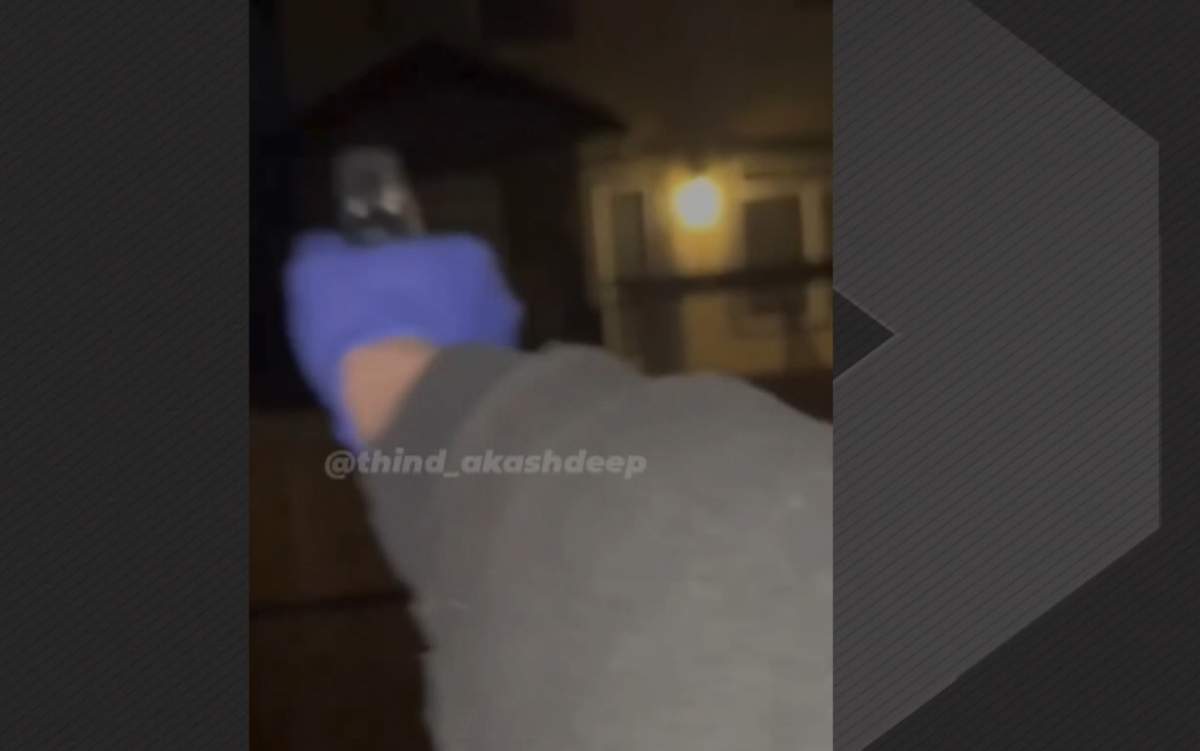This photo, taken from a video posted on social media, is believed to be shot during another shooting linked to extortion attempts involving members of Calgary's South Asian community.