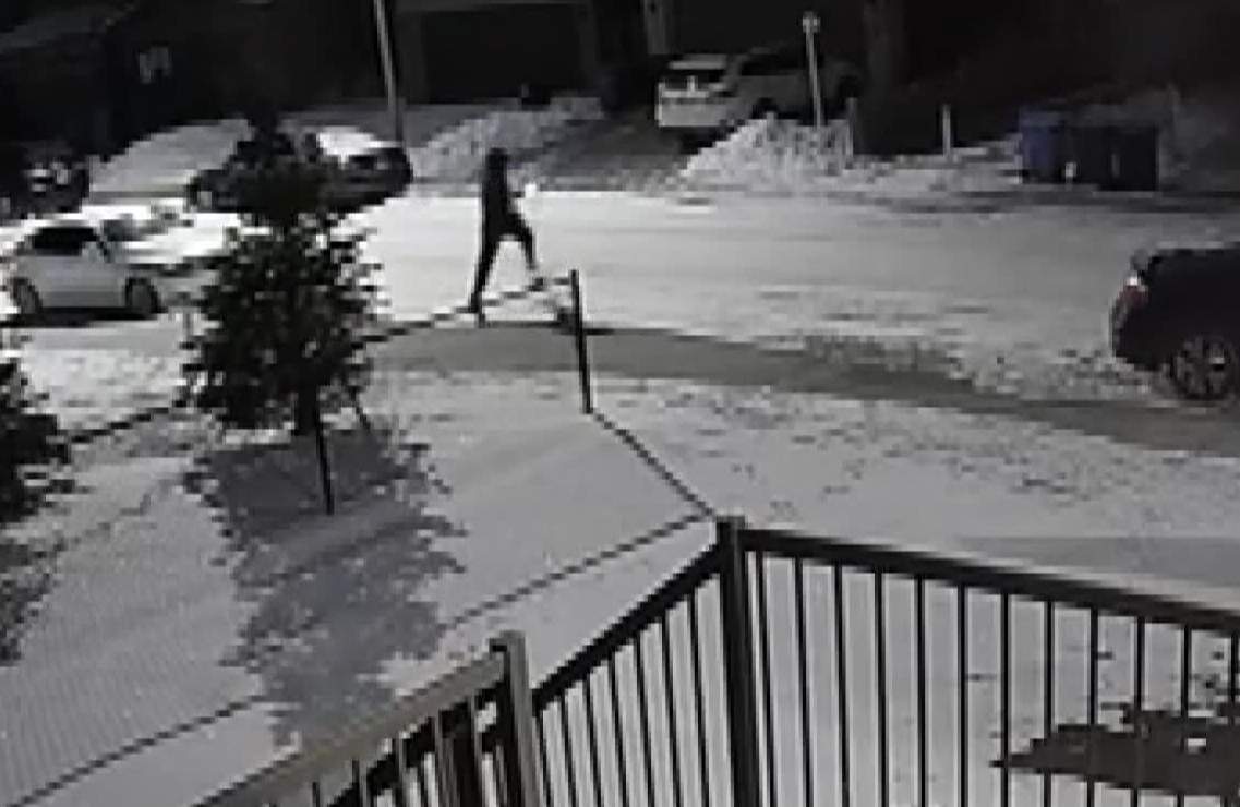 CCTV video shows what appears to be a suspect fleeing the scene following a shooting in northeast Calgary that is also believed to be related to the ongoing extortion attempts against Calgary's South Asian community.