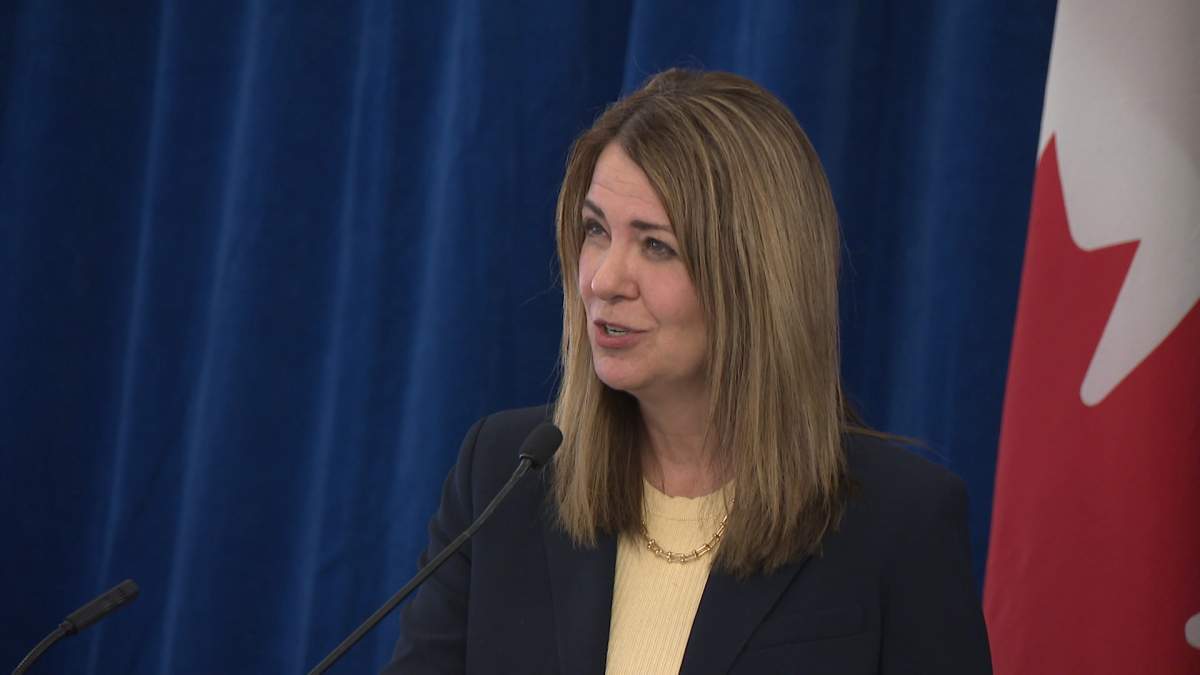 Alberta Premier Danielle Smith gives a "state of the province" address to members of the Rotary Club of Downtown Calgary on Thursday.