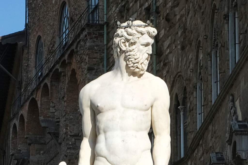 The Fountain of Neptune in 'Piazza della Signoria' square.