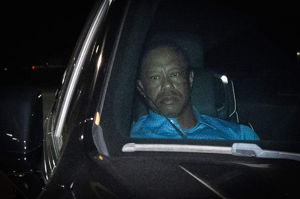 Tiger Woods is seen leaving Martin County Jail after being arrested for driving under the influence after a car crash on March 27, 2026 in Stuart, Florida.