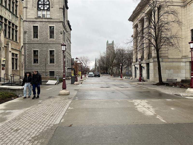 The University of Ottawa campus after security services ordered a lockdown due to a “violent incident” on April 10, 2026.
