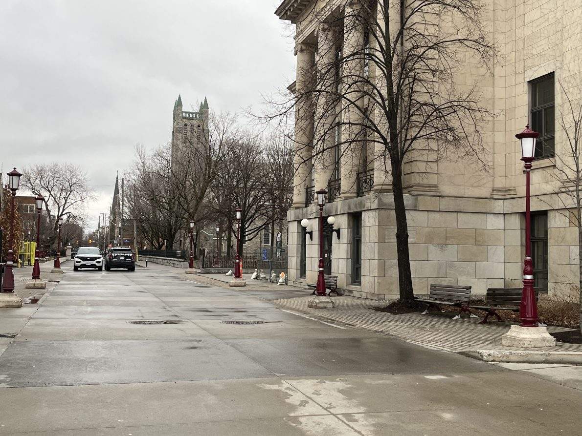 The University of Ottawa campus after security services ordered a lockdown due to a “violent incident” on April 10, 2026.