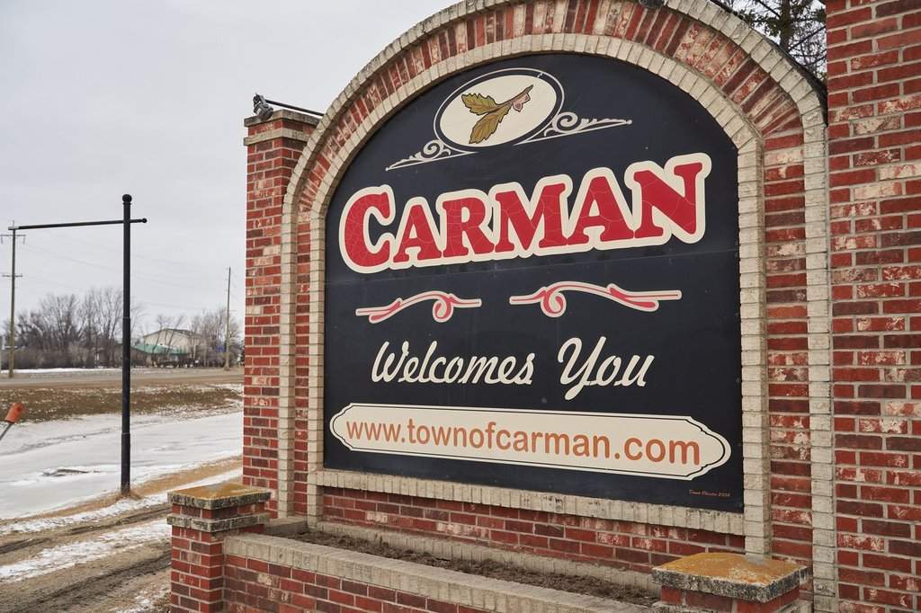 A hospital in southern Manitoba has had to postpone some surgeries because of a pesky pest problem. A welcome sign of Carman, Manitoba seen on Monday, Feb. 12, 2024. THE CANADIAN PRESS/David Lipnowski.