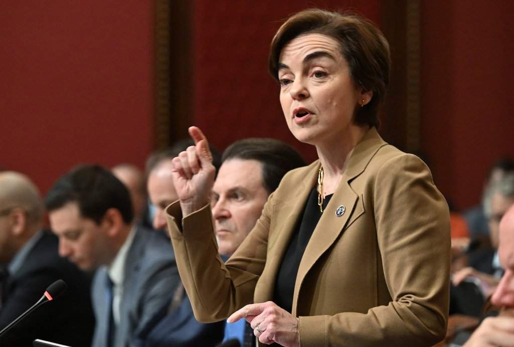 Quebec Premier Christine Fréchette speaks during question period on May 13, 2026. 