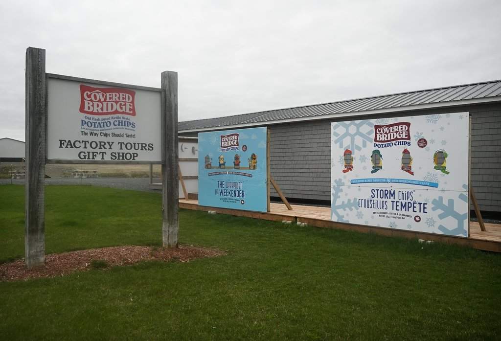 The Covered Bridge Potato Chip factory site is seen in Hartland, N.B., on Friday, May 9, 2025. THE CANADIAN PRESS/Graham Hughes.