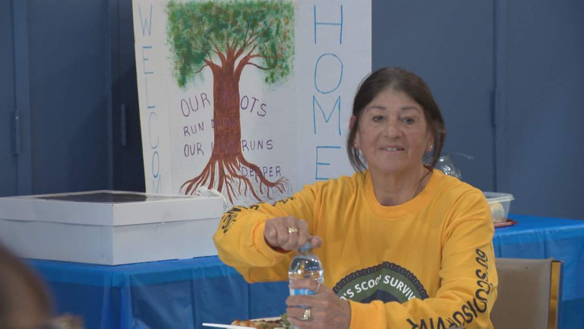 Melody Roberts, a Sixties Scoop survivor, at the Hope Centre during her first to meet her siblings