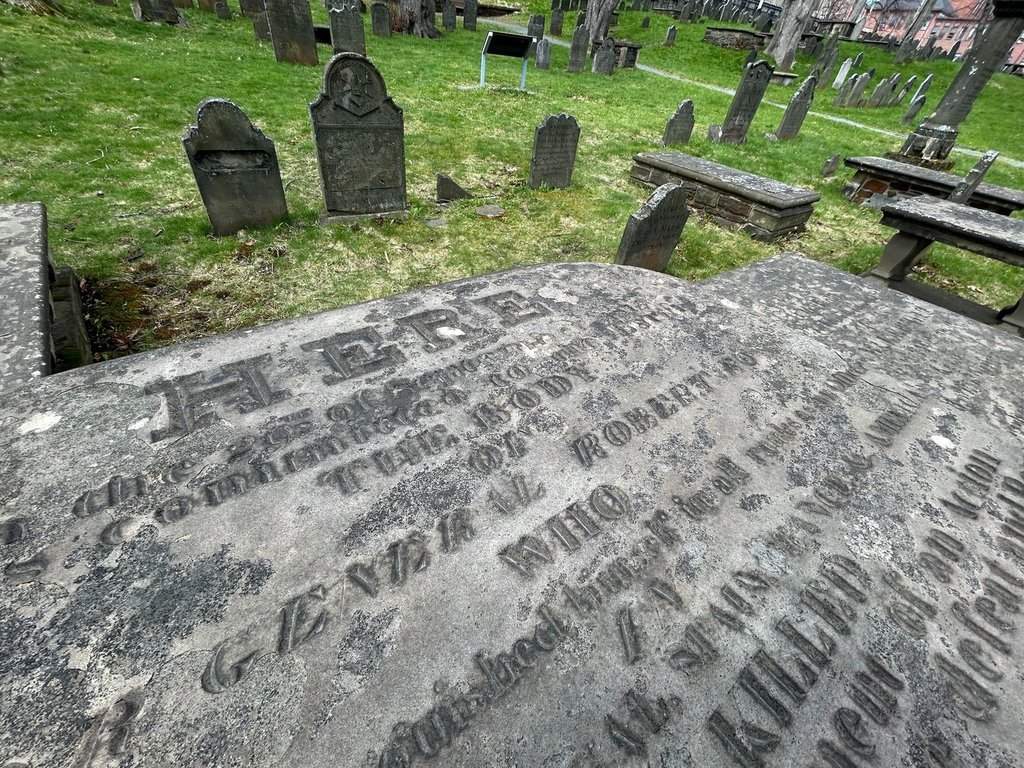 The inscription on the grave of Maj.-Gen. Robert Ross, the commander of the British forces that attacked Washington D.C. in 1814, is seen on May 8, 2026. 
THE CANADIAN PRESS/Devin Stevens.
