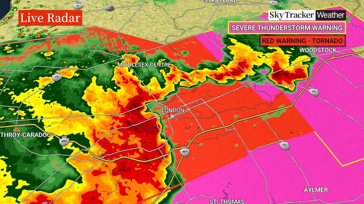 Red alert for residents in London and surrounding areas as severe storm moves through.