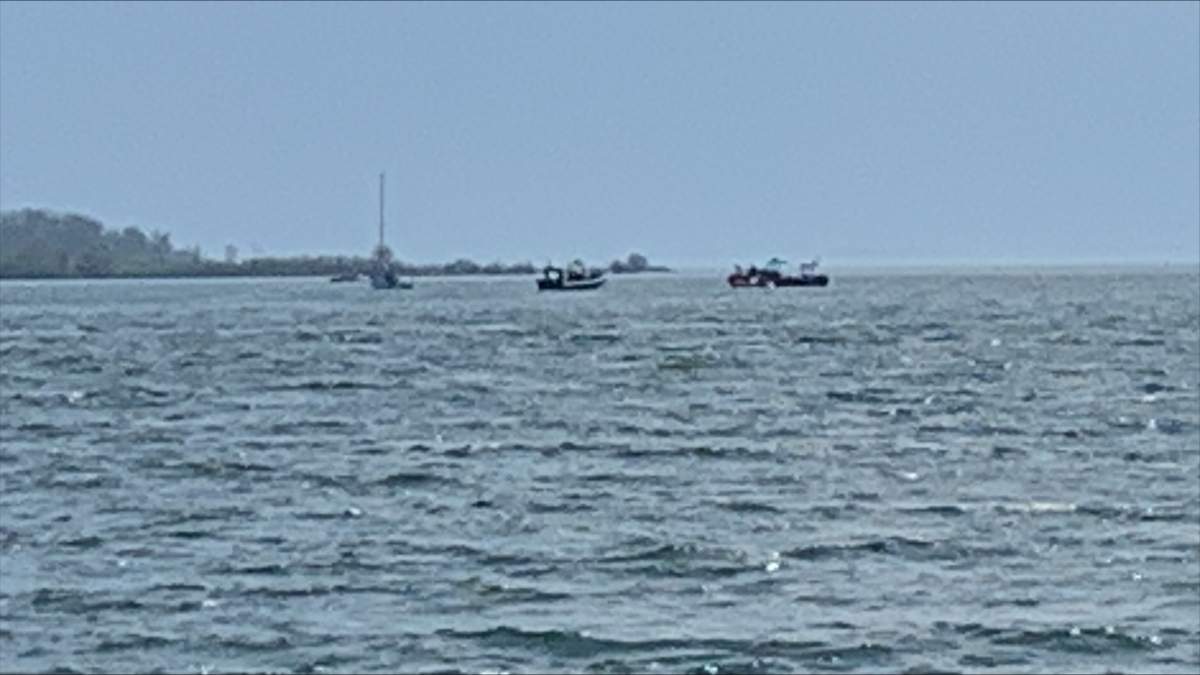 Toronto police search the water near Cherry Beach in Toronto.