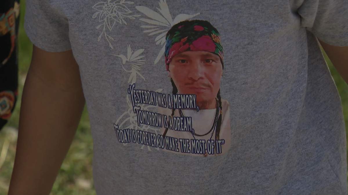 Fox's family wear tshirts for his third anniversary memorial walk.