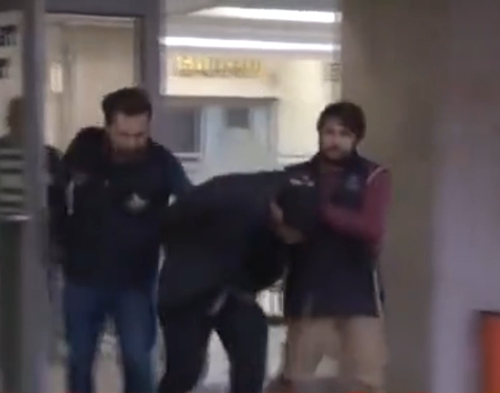 Image from news video showing the arrest of Wassim Boughadou in Adana, Turkey, March 2017.