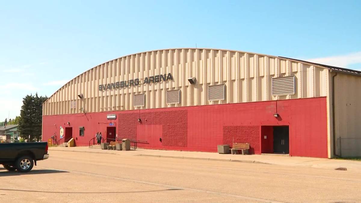 The Pembina Arena in Evansburg, Alta. on Thursday, May 28, 2026, one day after an aggravated assault took place in the area.